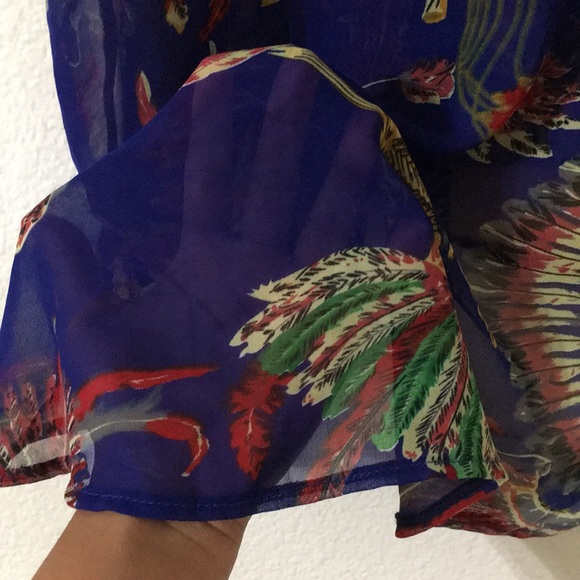 See-Through Button down Colorful Top - Picture 3 of 3